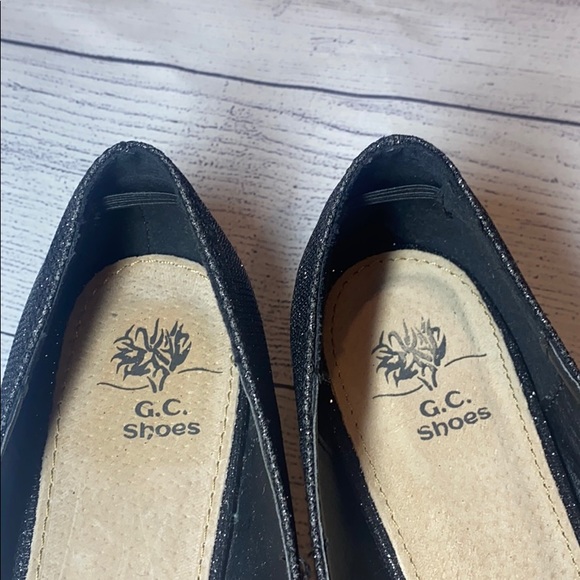 G.C. Shoes Allegra black sparkle bow flats - Picture 7 of 7